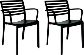Resol Sillas Con Brazos Lama Resol Pl&aacute;stico Negro (pack De 2)