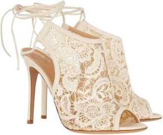 Gianvito Rossi Macram&eacute; & suede ankle boots Size 40