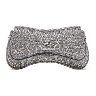 Diesel Shoulder Bags, female, Gray, Size: ONE SIZE Play Mini Crossbody