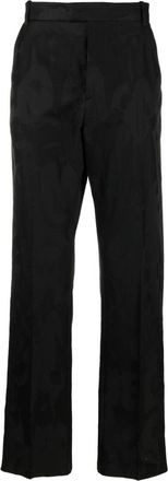 Alexander McQueen jacquard tailored trousers - men - Cotton/Cotton - 50 - Black