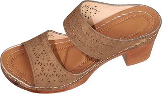 Generic Walking Shoes Sandals White Sandals Ladies Wide Fitting Boho Flip Flops Women Rhinestone Flip Flops Dressy Wedges for Women Plantar Fasciiti Slider Kh