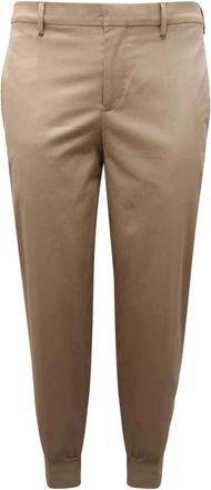 Neil Barrett Slim Low Rise Rib Cuff Broek - Heren - Slim Fit Broeken - Beige - L - Katoen - Broeken