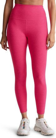 Beyond Yoga Caught In The Midi High Waisted Legging In Vivid Pink Heather