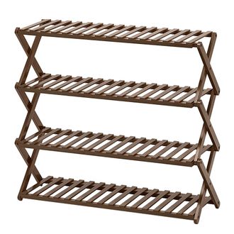 OEM Zapatero Plegable De Bamb&uacute; Resistente, Autoportante Y F&aacute;cil De Montar. Organizador De Zapatos Robusto Con 4 Niveles, Ideal Para Recibidores, Pasillos,