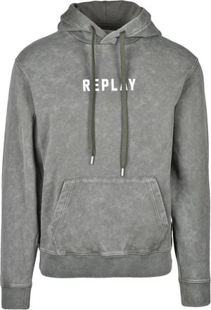 Replay Military Green Men Cotton Hoodie
