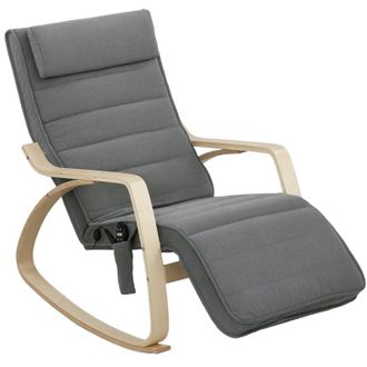 STILVORA Sill&oacute;n Mecedor Con Funci&oacute;n De Masaje, Calefacci&oacute;n Lumbar, 3 Modos, Tapizado En Tela, Gris