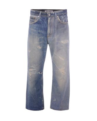 Our Legacy Wide-Leg Jeans with Vintage Trompe LOeil Print