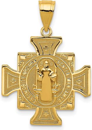 Diamond2Deal 14k Yellow Gold San Benito 2-Sided Cross Pendant