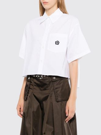 Kenzo Camicia bowling in popeline di cotone con logo Boke Flower