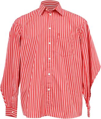 Balenciaga Gestreept overhemd met geborduurd logo - Rood