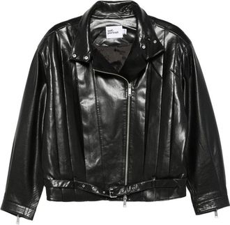 Self Portrait Black Faux Leather Biker Jacket