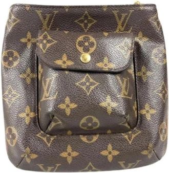 Louis Vuitton Pre-owned Monogram Clutch Pouch - Dames - Vintage Tassen - Bruin - ONE Size - Leer - Vintage