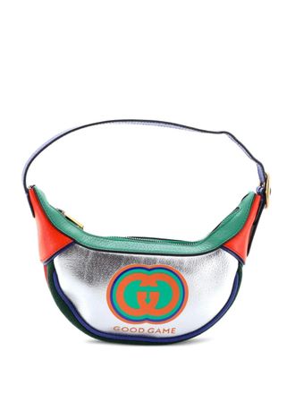 Gucci Good Game Ophidia Half Moon Bag Leather Mini hobo bag - Blu
