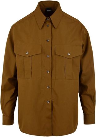 Aspesi Camicia Modello 5414 D307 85218 - Dames - Overhemden - Bruin - XS - Overhemden