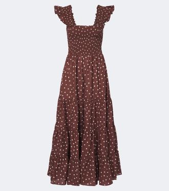 Rixo Kendall polka dot cotton midi dress