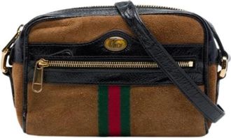 Gucci Pre-owned Ophidia Crossbody Bag - Dames - Vintage Schoudertas - Bruin - ONE Size - Leer - Vintage