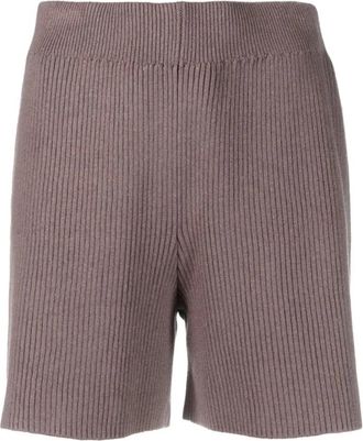 Joseph Bruine Cashmere Katoenen Casual Shorts - Dames - Korte Broeken - Bruin - S - Katoen - Korte Broeken