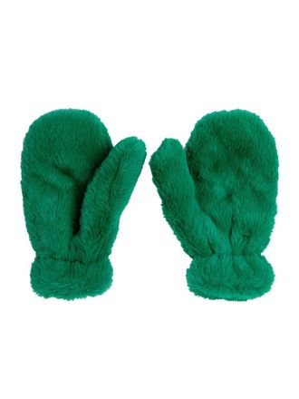 Bobo Choses Faux Fur Mittens - Green