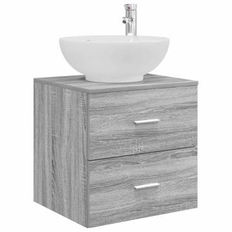 vidaXL Vanidad Con Lavabo De Pared Sonoma Gris 49,5 X 44,5 X 66,5 Cm Vidaxl