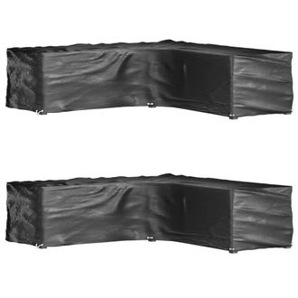 vidaXL Fundas Muebles Jard&iacute;n Forma De L 2 Uds 16 Ojales 285x285x70 Cm Vidaxl