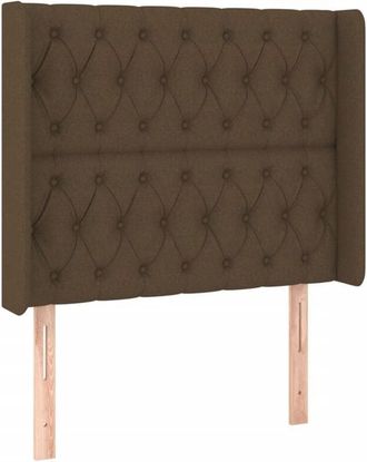 vidaXL Cabecero Con Led De Tela Marr&oacute;n Oscuro 93x16x118/128 Cm Vidaxl