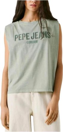 Pepe Jeans London Sleeveless Top - Dames - Tops zonder mouwen - Groen - M - Tops