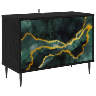 vidaXL Mueble De Tv Wijhe 69 X 33 X 50,5 Cm Roble Negro Vidaxl
