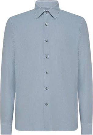 Roberto Ricci Design Jacquard Oxford Technisch Overhemd Non-Iron - Heren - Casual Overhemden - Blauw - S - Overhemden