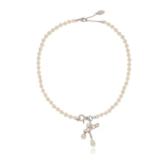 Vivienne Westwood Necklaces, female, Beige, Size: ONE SIZE Claude Small Pearl Necklace