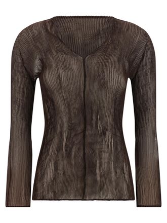 Issey Miyake Brown Polyester Womens Blouse