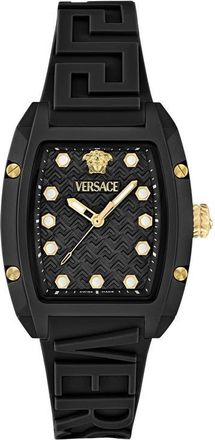 Versace Dominus Ceramic Strap Watch, 44mm x 36mm in Black at Nordstrom