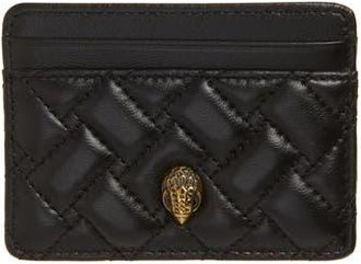 Kurt Geiger Quilted Leather Card Holder in Black at Nordstrom Rack