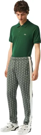 Lacoste Geometrisch trainingspak voor heren met normale pasvorm (Groen/Hout)