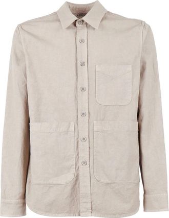 Aspesi Shirt - Heren - Casual Overhemden - Beige - XL - Overhemden