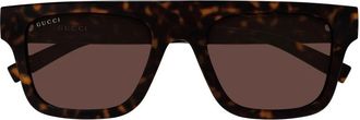 Gucci Square Zonnebrillen - Heren - Zonnebrillen - Bruin - 53 MM - Accessoires