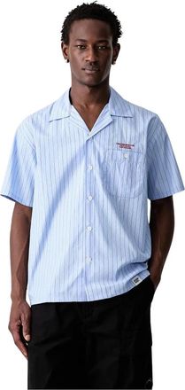 Neighborhood Camisa de Trabajo de Manga Corta a Rayas - Shirts - Hombre - Azul - M