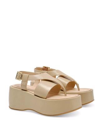Free People Womens Free People Holt Sandals Beige Adjustable Strap Platform ZOGG2493