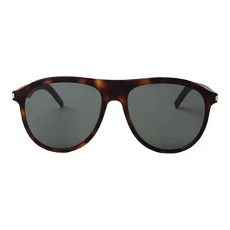 Saint Laurent SL432SLIM002 Aviator Full Rim Sunglasses - Havana