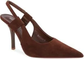 Berness Faux Suede Slingback Stiletto Pump in Brown at Nordstrom Rack, Size 8.5
