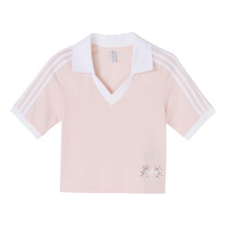 adidas (WMNS) adidas Originals Cropped Polo Shirts Pink IP3757