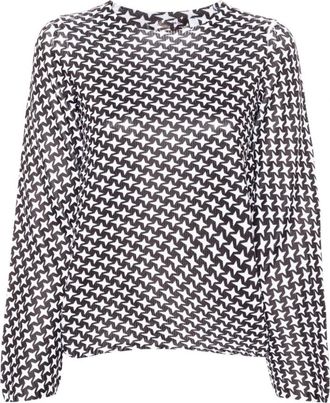 Comme Des Gar&ccedil;ons Tops, Dames, Veelkleurig, M, Lange Mouwen Top met Print