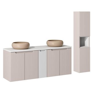 Petits Meubles Conjunto de muebles con doble lavabo paneles de melamina y mdf
