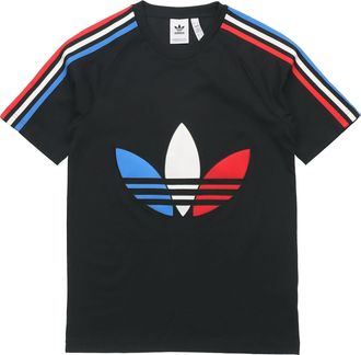 adidas originals MENS Tricol Logo Printed Crew Neck Short Sleeve Black GQ8920