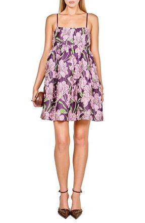 endless rose Floral Jacquard Sleeveless Minidress in Mauve at Nordstrom, Size X-Small