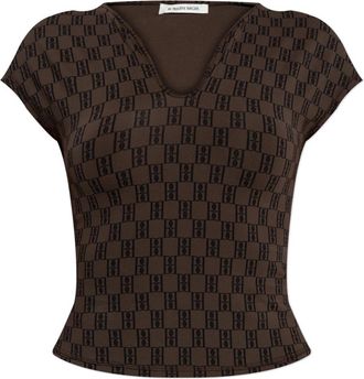 By Malene Birger Top Venazia - Dames - T-shirts - Bruin - L - Leer - Tops