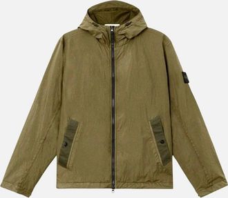 Stone Island Mens Stone Island Military Green Crinkle Repy NY Jacket - Size: 38/Regular
