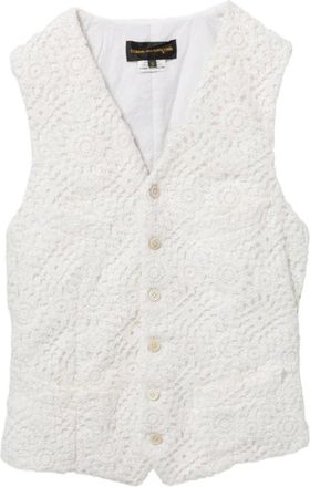 Comme Des Gar&ccedil;ons Vests, female, White, Size: M Floral-embroidered Vest