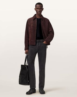 AllSaints Suede Dellcot Suede Jacket, Size: XXL