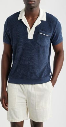 Marine Layer Emilio Vintage Terry Polo in Navy/white at Nordstrom, Size Xx-Large