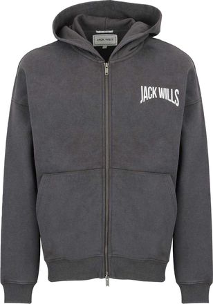Jack Wills Hoodie met doorlopende rits in oversized-pasvorm voor heren (Gesmeed ijzer)